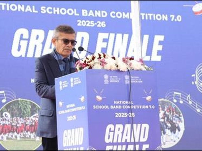 Defence MoS Sanjay Seth awards school band competition finale winners