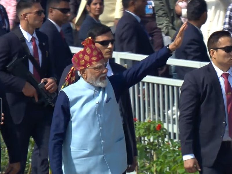 Breaking protocol, PM Modi walks down Kartavya Path, greets people