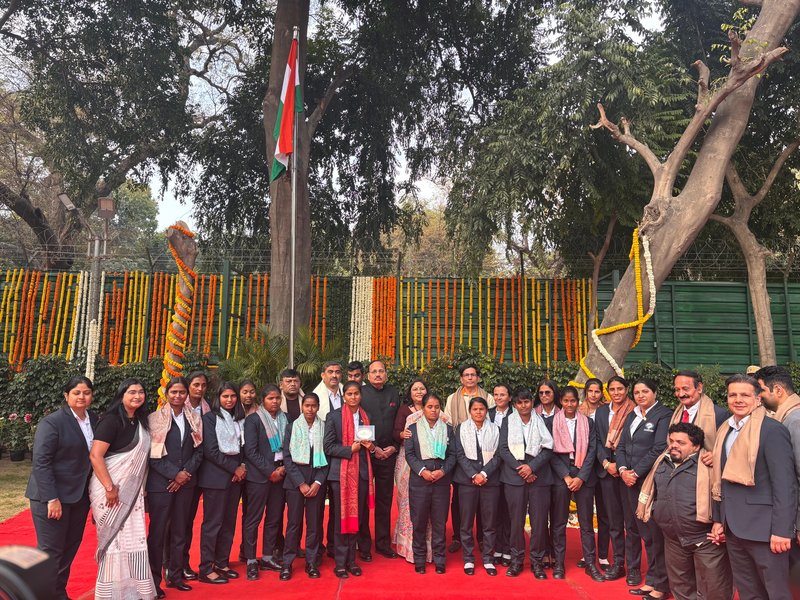 CJI Justice Surya Kant hosts Indian Women’s Blind Cricket World Champions at his residence in New Delhi on Republic Day. Photo credit: CABI