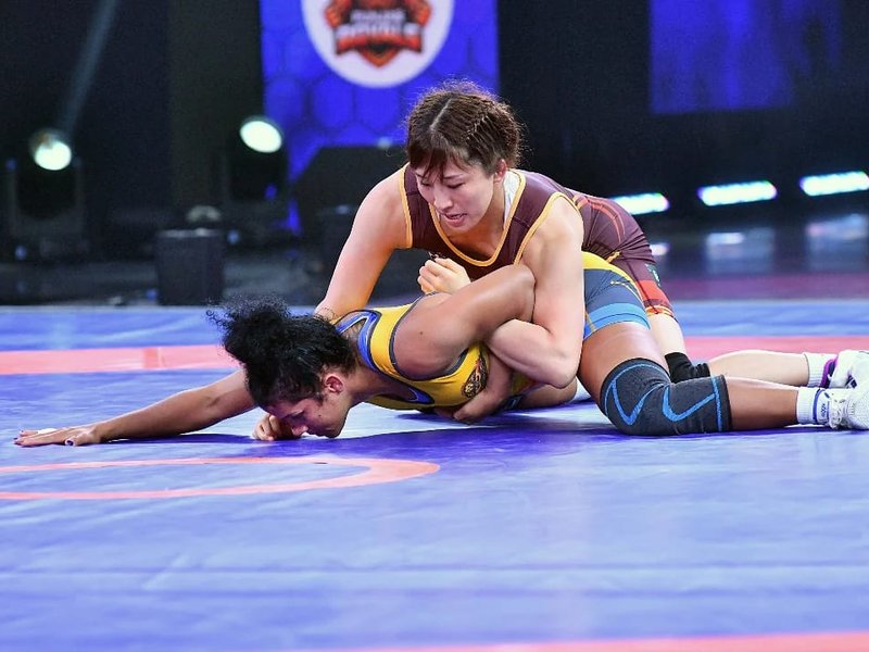 Yui Susaki sets tone as captain, drives Haryana Thunders’ charge this season of the Pro Wrestling League (PWL) 2026 in Noida. Photo credit: PWL