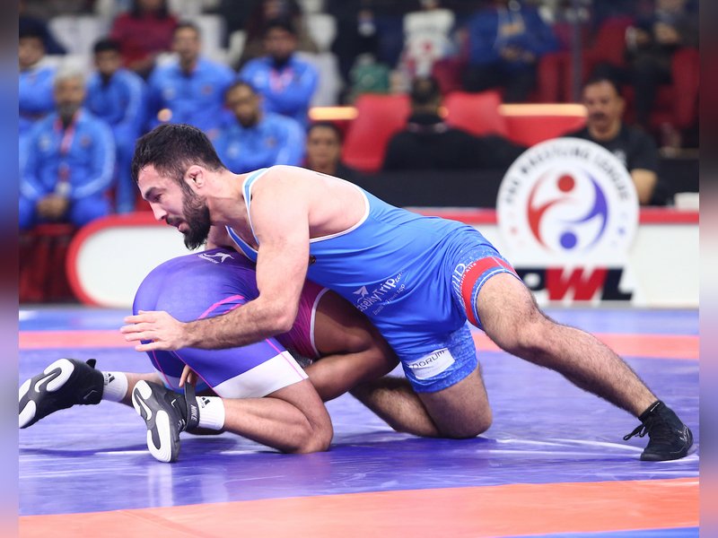 Delhi Dangal Warriors seal two points at halfway mark against Tiigers of Mumbai Dangals in the Pro Wrestling League (PWL) 2026 in Noida on Tuesday. Photo credit: PWL