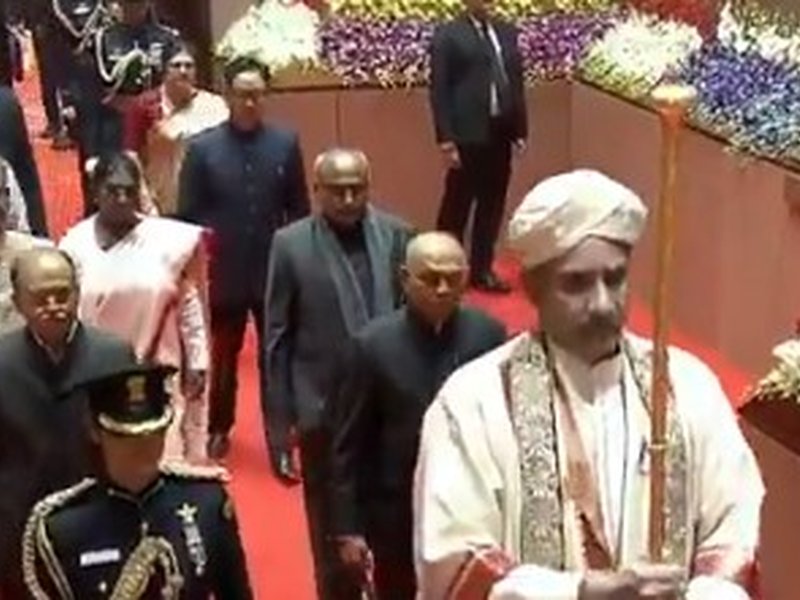 An iconic symbol that led the ceremonial welcome accorded to President Murmu in Parliament