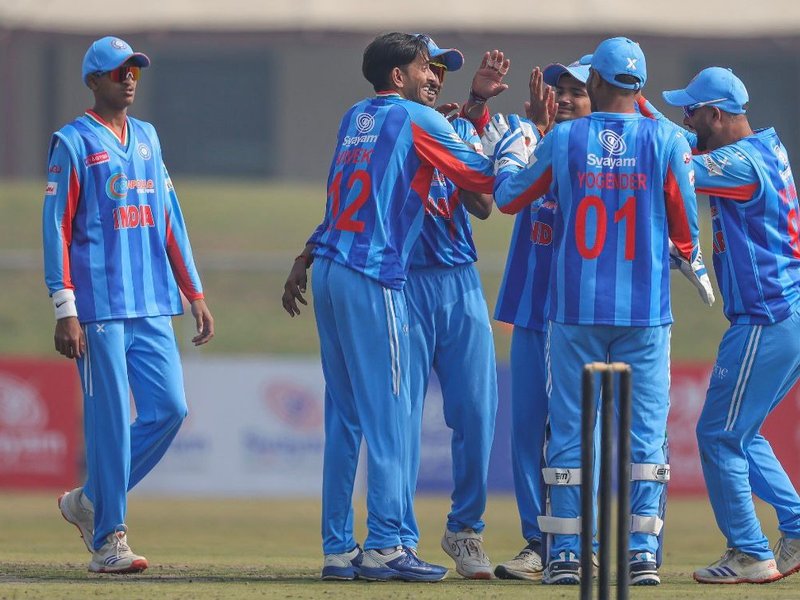 India beat England by seven wickets in opening match of Mixed Disability T20I Series at the Shaheed Vijay Singh Pathik Stadium in Greater Noida on Thursday. Photo credit: DCCI