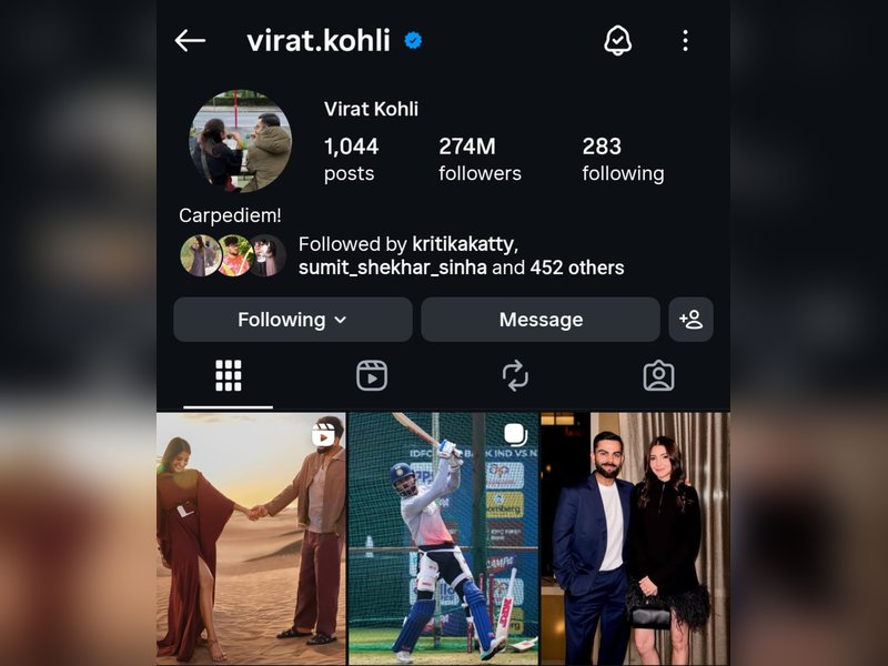 Virat Kohli's Insta account reinstated after brief disappearance