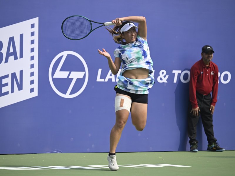 Thailand’s Peangtarn Plipuech knocks out Ankita Raina in the Mumbai Open WTA 125K Series at the Maharashtra State Lawn Tennis Association (MSLTA) in Mumbai on Sunday. Photo credit: MSLTA