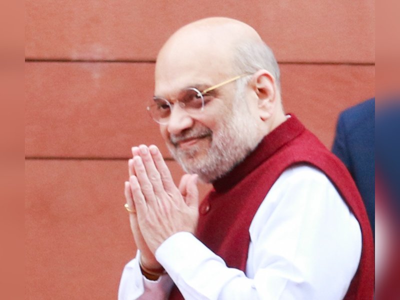 Union Home Minister Amit Shah at the Parliament House premises during the Budget Session of Parliament, in New Delhi on Sunday, February 1, 2026. (Photo: IANS/Qamar Sibtain)