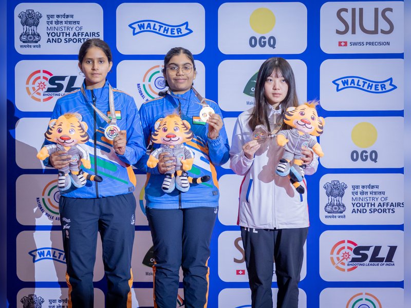 Samrat Rana and Suruchi Singh win silver as India’s gold medal haul reaches double digits in the Asian Rifle/Pistol Championship New Delhi 2026 at the Dr Karni Singh Shooting Ranges near New Delhi on Thursday. Photo credit: NRAI