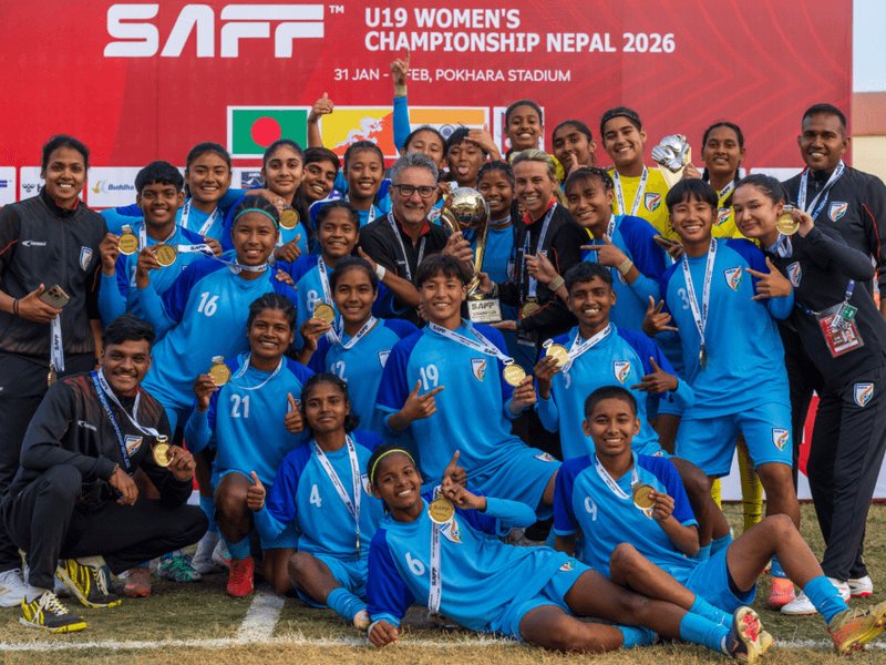 India U17 blank Bangladesh U19 to win SAFF U19 Women's title (Credit: AIFF)