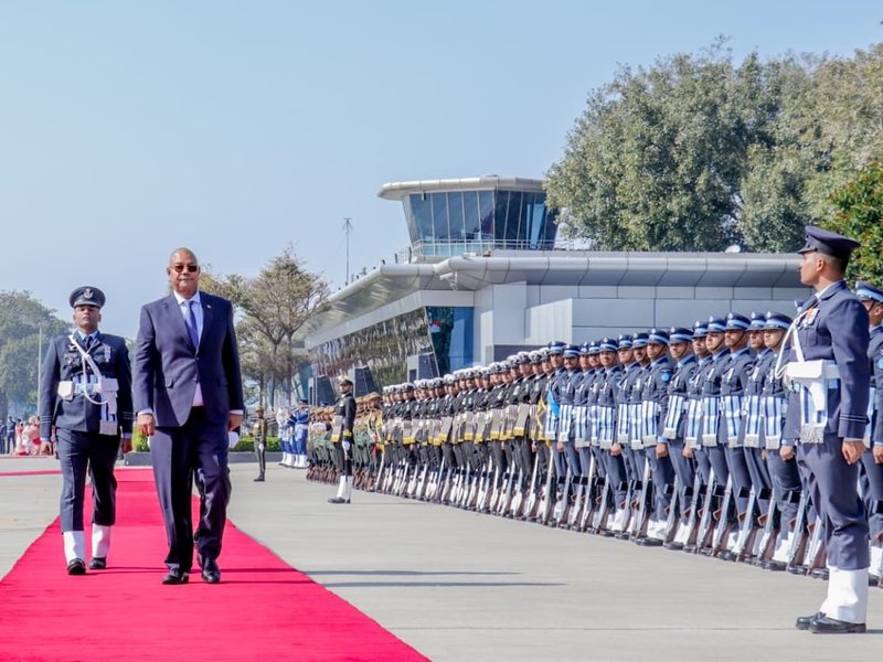 Seychelles President Patrick Herminie arrives in New Delhi 