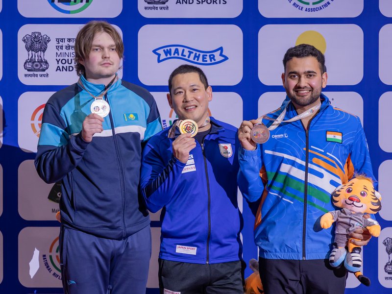 Asian Shooting Rifle/Pistol C'ship: Anish wins bronze in rapid-fire pistol, Kazakhstan take four golds (Credit: NRAI)