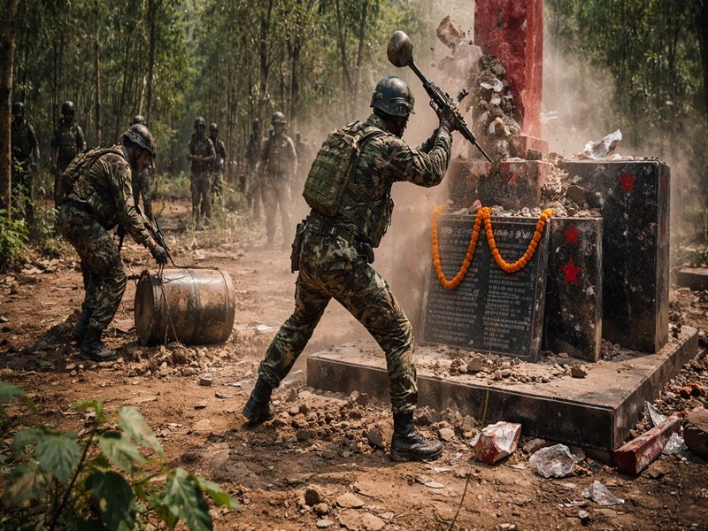 Chhattisgarh: Security forces defuse IEDs, raze Maoist memorials in Bijapur