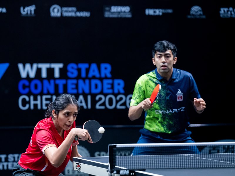 Harmeet Desai and Yashaswini Ghorpade reach mixed doubles final, Sathiyan in men’s singles quarters  in the WTT Star Contender Chennai 2026 at the Tamil Nadu Physical Education and Sports University in Chennai on Saturday.