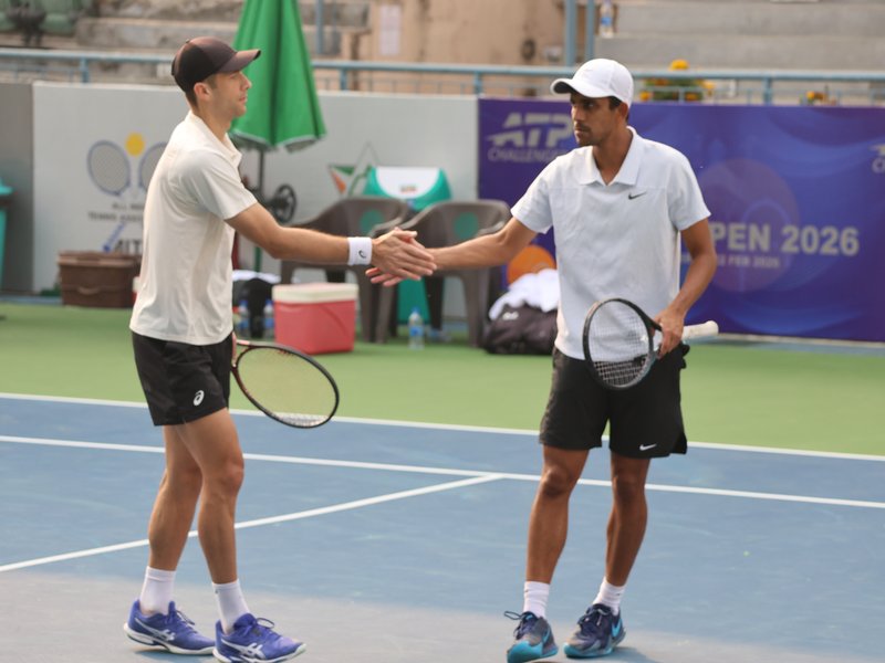 Sumit Nagal exits after second-round loss; Banthia–Donski advances in men's doubles section of the ATP Delhi Open 2026 at the DLTA Complex in New Delhi on Thursday. Photo credit: DLTA