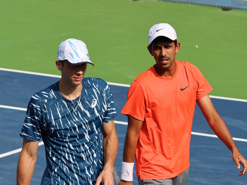 Second seed Rei Sakamoto and fifth seed Oliver Crawford in semis; top seeds Banthia/ Donski through to last four stage of doubles of ATP Delhi Open at the DLTA Complex in New Delhi on Friday. Photo credit: DLTA