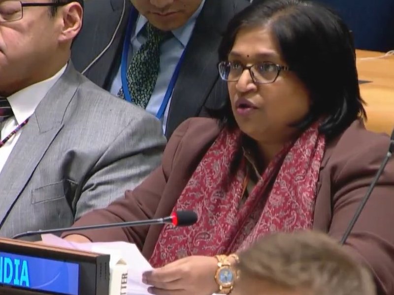 India’s Deputy Permanent Representative Yojna Patel speaks at a meeting of the Intergovernmental Negotiations on Security Council reform on Friday, February 20, 2026. (Photo Source: UN)