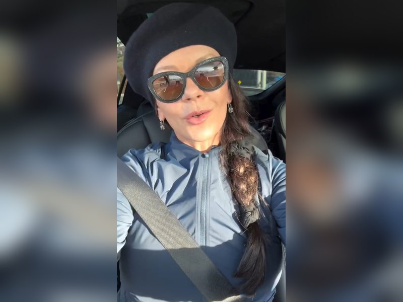 Catherine Zeta Jones is having a ‘grave old time’ as she’s working on ‘Wednesday 3’