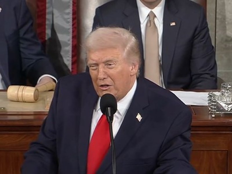 Trump hails tax cuts, border win; seeks voters ID and AI push