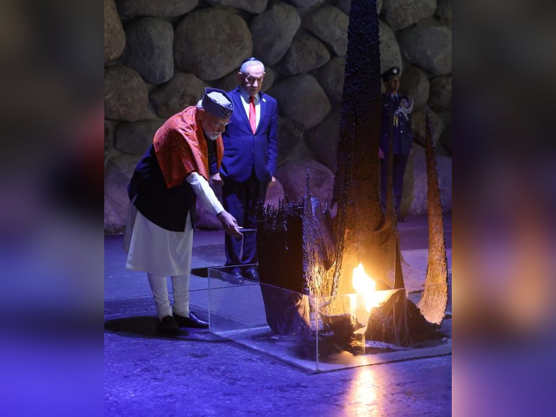 PM Modi pays tribute to Holocaust victims in Jerusalem