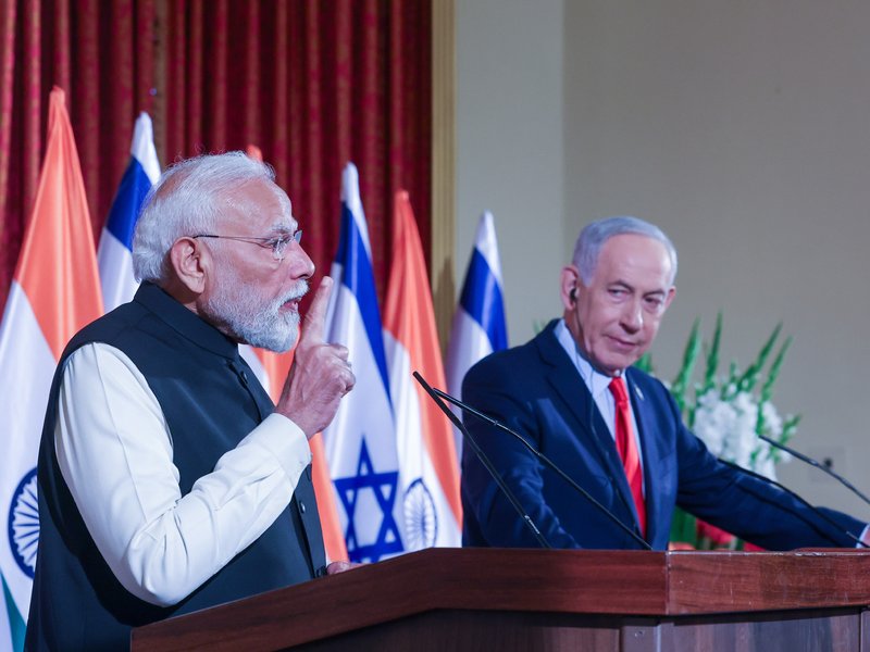 In Israel, PM Modi reiterated India's belief in dialogue and peaceful solutions of conflicts