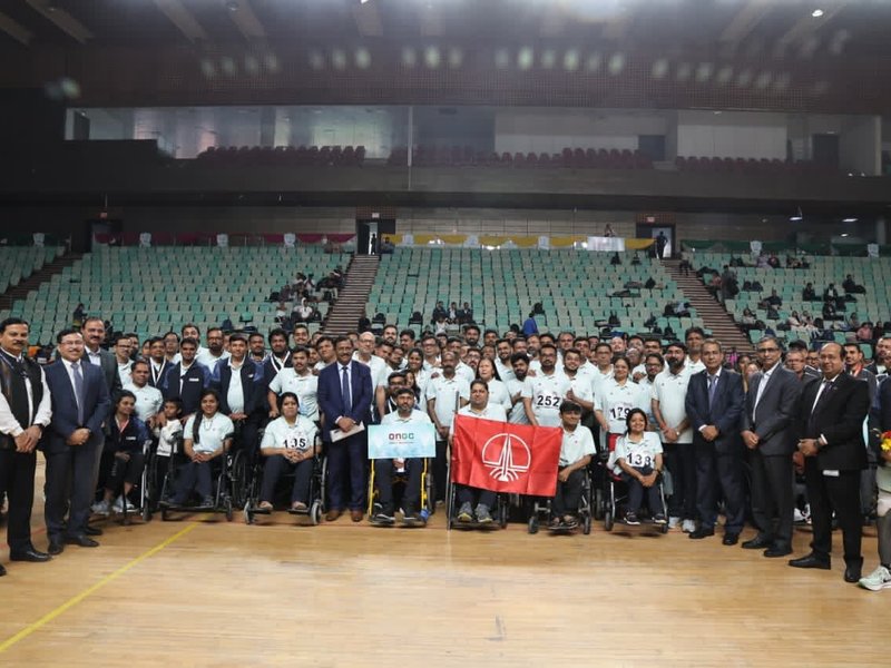 ONGC launches 7th Para Games in Delhi, 300 athletes from oil PSUs take part in the event which is being held at the t the Thyagaraj Stadium in New Delhi. Photo credit: ONGC
