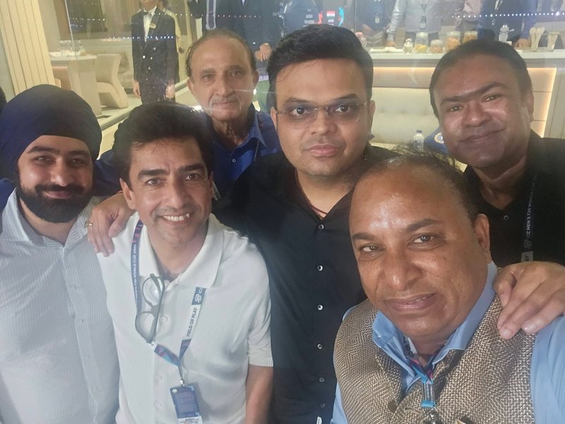 ICC chair Jay Shah, BCCI secy Saikia, celebrate 'joyous moments at Eden' during IND vs WI Super 8 clash 
