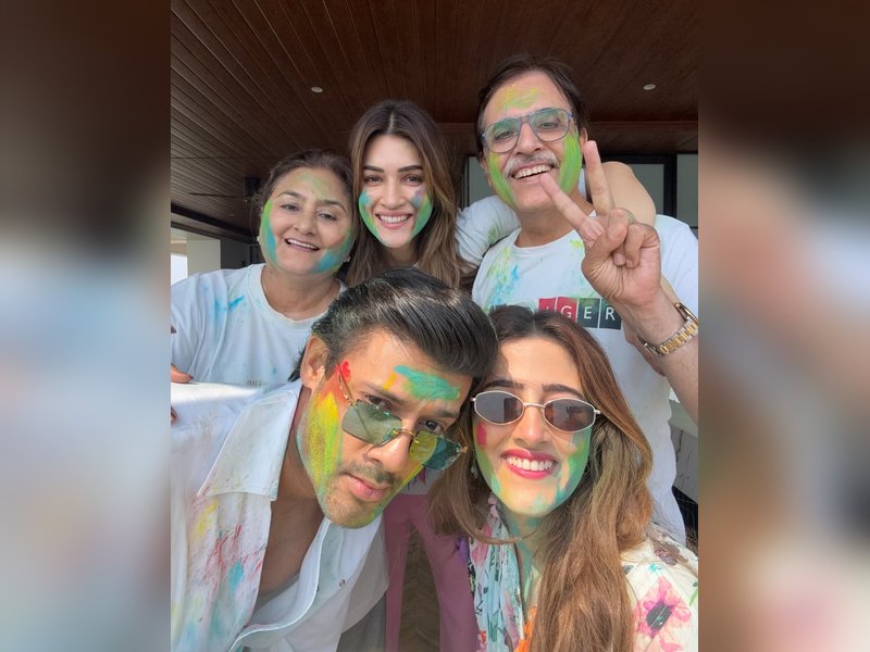 Kriti Sanon drops a glimpse of her first Holi masti with brother-in-law Stebin Ben