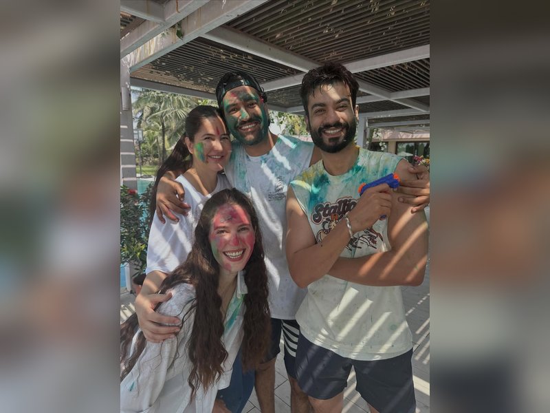 Katrina Kaif is all smiles as she celebrates her first Holi as a mother with hubby Vicky Kaushal