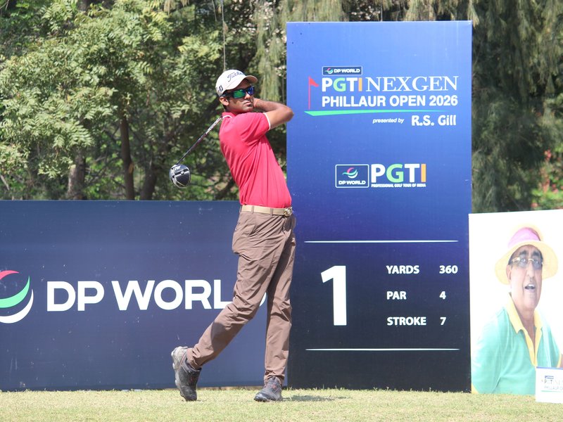 Imran Ali Mollah and Pankaj Maandiya take the honours in round one of the PGTI) NexGen Phillaur Open 2026 being played at the Ranjitgarh Golf Club in Phillaur, Punjab on Tuesday. Photo credit: PGTI