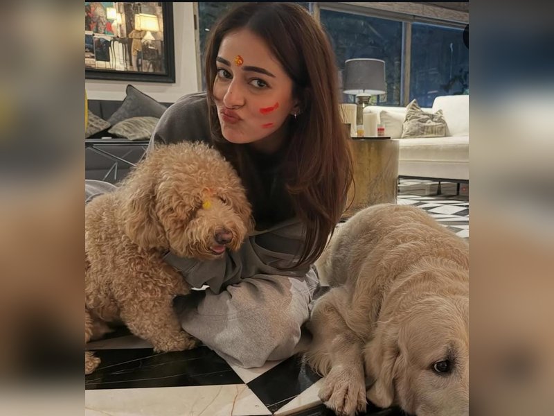 Ananya Panday celebrates Holi with her fur babies
