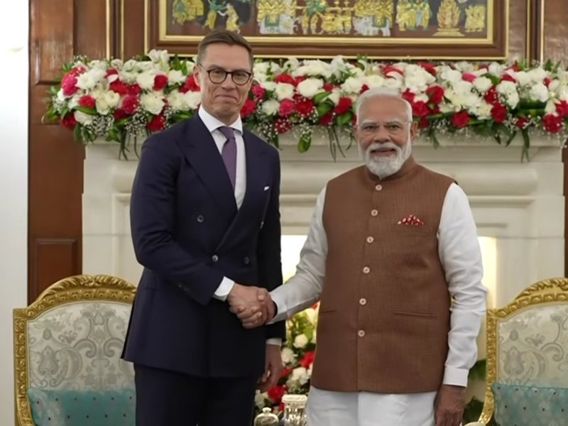 PM Modi holds bilateral talks with Finnish Prez Alexander Stubb at Hyderabad House