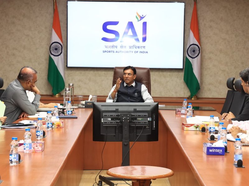 Sports Minister Dr. Mansukh Mandaviya reviews Asian Games 2026 preparations; assures full support for Indian athletes (Credit: SAI)