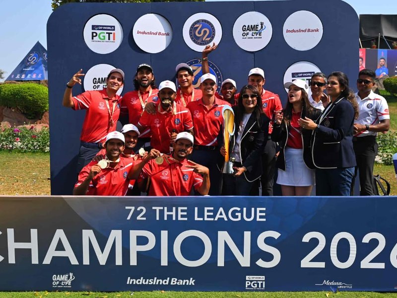 Rajasthan Regals complete dominating win to become inaugural champions of PGTI 72 The League at the Qutab Golf Course near New Delhi on Friday.