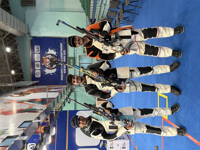Divyansh Singh Panwar and Khyati Chaudhary win 10m Air Rifle; Anish Bhanwala wins 25m Rapid Fire Pistol event  in the National Selection Trials 3 (Group A), being held at the Dr. Karni Singh Shooting Range in the National Capital Region (NCR). Photo credit: NRAI