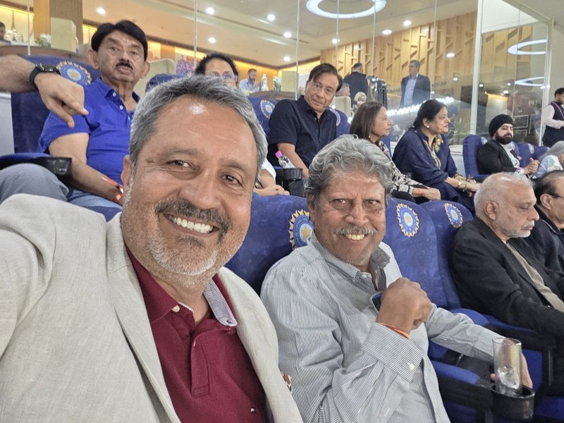  PGTI president Kapil Dev CEO of PGTI Amandeep Johl attends ICC Men's T20 World Cup final in Ahmedabad on Sunday. Photo credit: PGTI