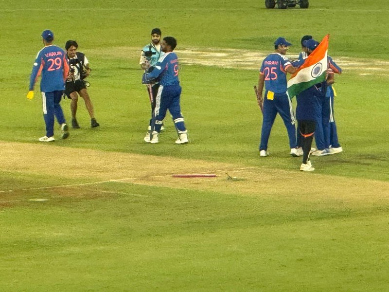 India make history by clinching third title after beating New Zealand by 96 runs in the final of the ICC Men's T20 World Cup in Ahmedabad on Sunday. Photo credit: IANS