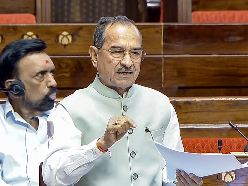 New Delhi: Bharatiya Janata Party (BJP) MP Madan Rathore speaks in the Rajya Sabha during the Budget Session of Parliament in New Delhi on Monday, March 09, 2026. (Photo: IANS/Video Grab/Sansad TV)
