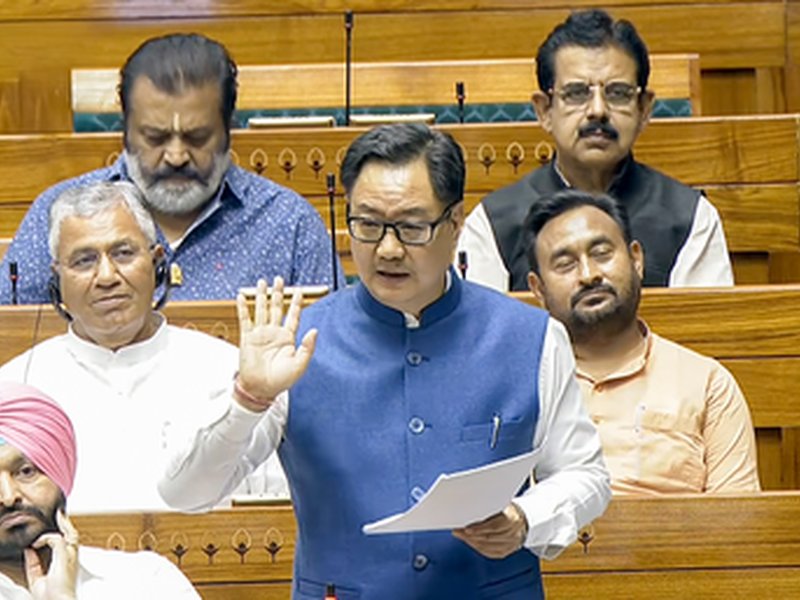 50 Oppn MPs don’t support motion against Speaker: Kiren Rijiju (Photo: IANS)