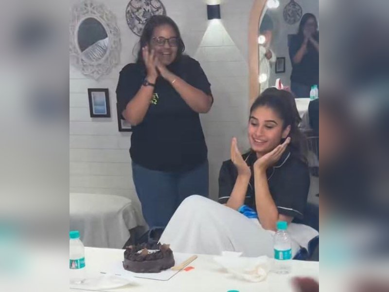 Rasha Thadani's birthday celebration begins early with a sweet surprise on the set 
