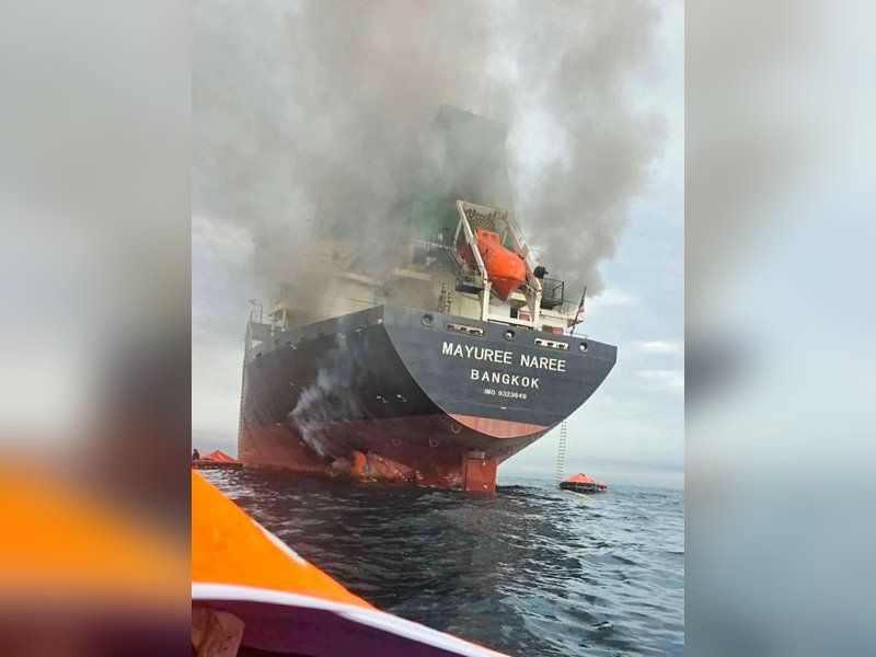 Iran's navy says ‘violating’ oil tanker caught fire east of Hormuz Strait (File Image)