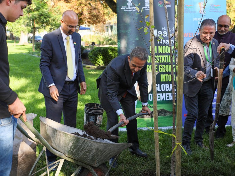 MoS Kirti Vardhan Singh plants sapling in Chile under 'Ek Ped Maa Ke Naam' initiative 