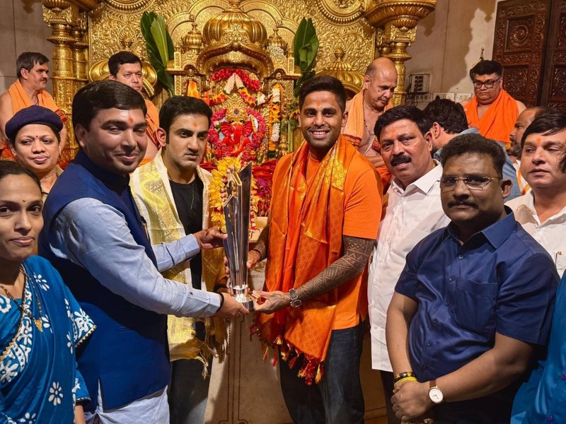  Jay Shah, Suryakumar, Gambhir offer prayers at Shree Siddhivinayak Temple in Mumbai