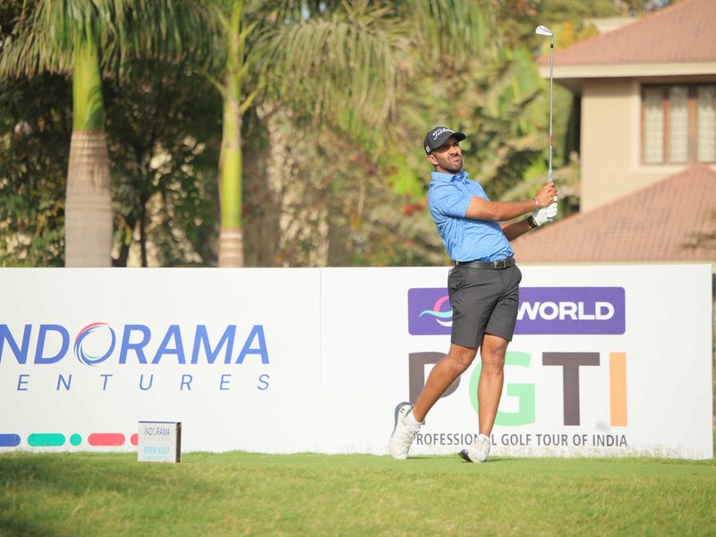 Saptak Talwar and Dhruv Sheoran share the top spot after round three of DP World PGTI’s Indorama Ventures Open Golf Championship 2026 in Ahmedabad on Saturday. Photo credit: PGTI