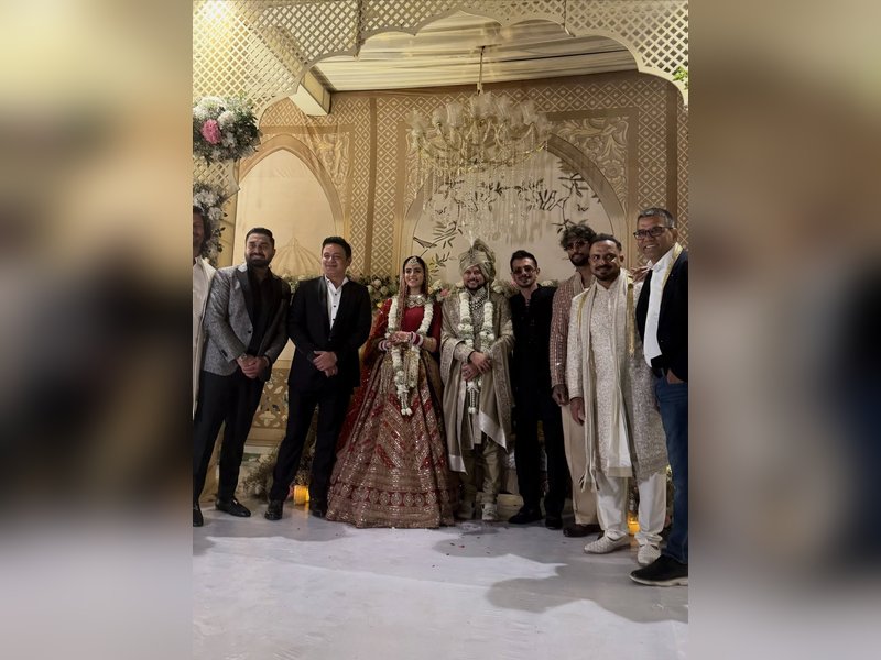 T20 World Cup-winner Kuldeep Yadav marries Vanshika Chadha in Mussoorie, Uttarakhand on Saturday. Photo credit: @T.Dilip/Instagram