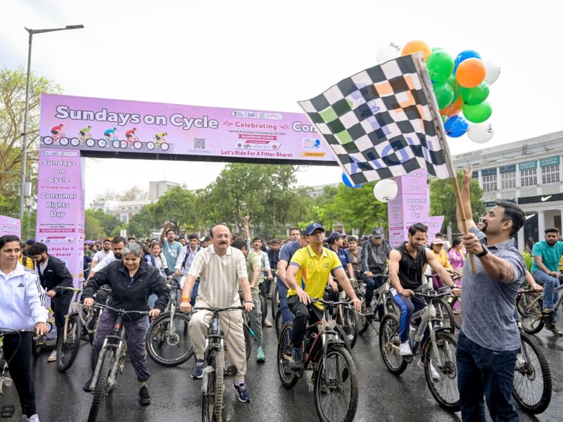 65th edition of Fit India Sundays on Cycle takes place in more than 5000 locations across country. Photo credit: SAI Media