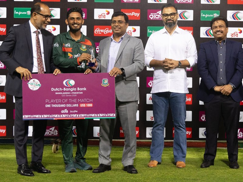 Tanzid Hasan, Taskin Ahmed, Mustafizur Rahman shine as Bangladesh beat Pakistan by 11 runs in the third and final ODI to clinch series 2-1 at the Shere Bangla National Stadium in Mirpur on Sunday. Photo credit: @BCBTigers/X 