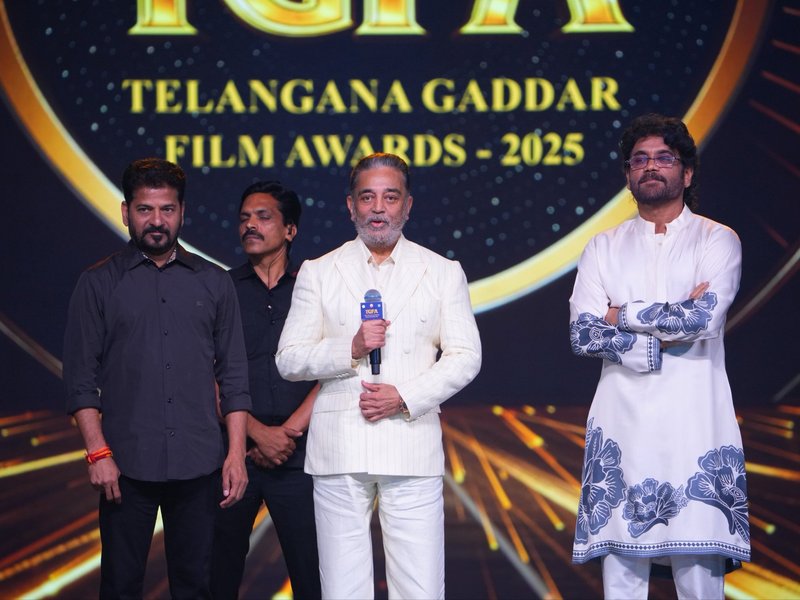 Kamal Haasan thanks Telangana CM Revanth Reddy for resurrecting Telangana Gaddar Film Awards (Photo Credit: Kamal Haasan/X)