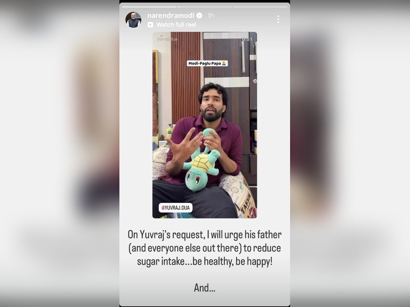 PM Modi shares influencer Yuvraj Dua's reel, urges people to cut sugar intake and stay fit