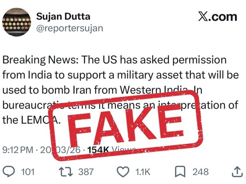 Govt debunks claims of US seeking Delhi's nod to use Indian territory for Iran strikes 