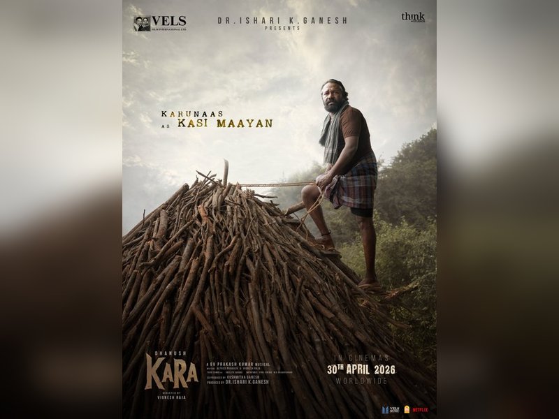 Karunas's look as 'Kasi Maayan' in Dhanush's 'Kara' released (Photo Credit: Vels Film International/X)