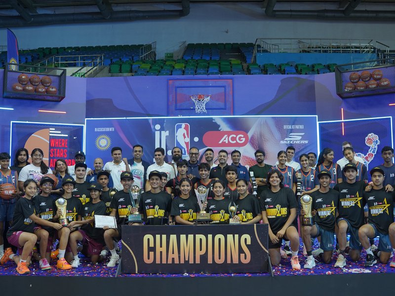 Delhi's Nehru World School, Sacred Heart, Ludhiana, crowned champions of Jr. NBA 3V3 National Finals played in New Delhi on Wednesday. Photo credit: NBA India